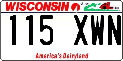 WI license plate 115XWN