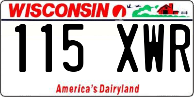 WI license plate 115XWR