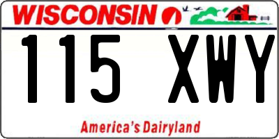 WI license plate 115XWY