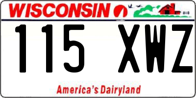 WI license plate 115XWZ