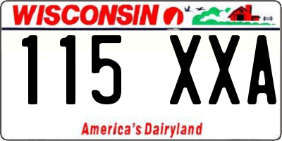 WI license plate 115XXA