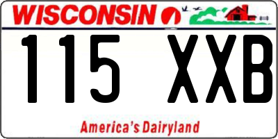 WI license plate 115XXB