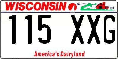 WI license plate 115XXG