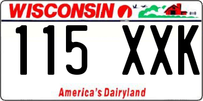 WI license plate 115XXK