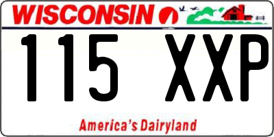 WI license plate 115XXP