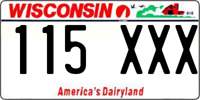 WI license plate 115XXX