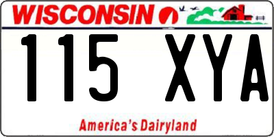 WI license plate 115XYA