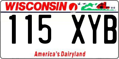 WI license plate 115XYB