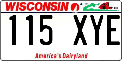 WI license plate 115XYE