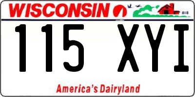 WI license plate 115XYI