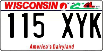 WI license plate 115XYK