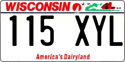 WI license plate 115XYL