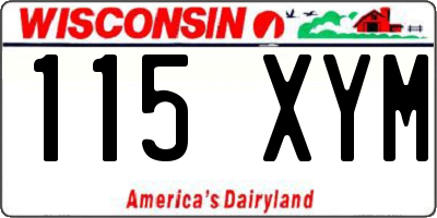 WI license plate 115XYM
