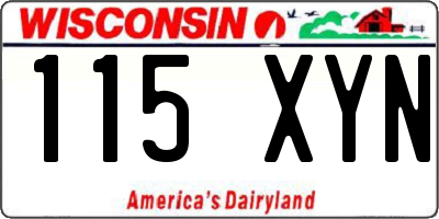 WI license plate 115XYN