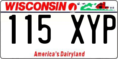 WI license plate 115XYP