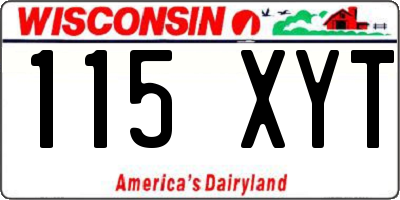 WI license plate 115XYT