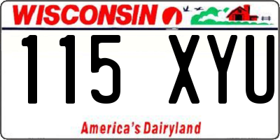 WI license plate 115XYU