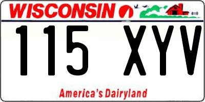 WI license plate 115XYV