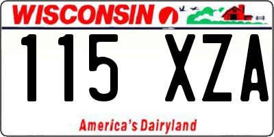 WI license plate 115XZA