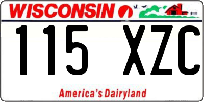 WI license plate 115XZC