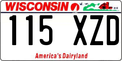 WI license plate 115XZD