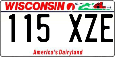 WI license plate 115XZE