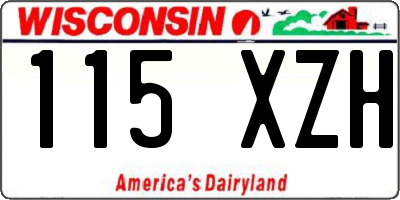 WI license plate 115XZH