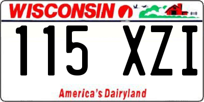 WI license plate 115XZI