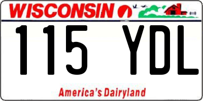 WI license plate 115YDL