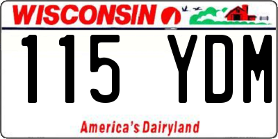 WI license plate 115YDM