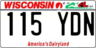 WI license plate 115YDN