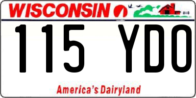 WI license plate 115YDO