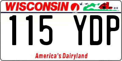 WI license plate 115YDP
