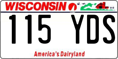 WI license plate 115YDS