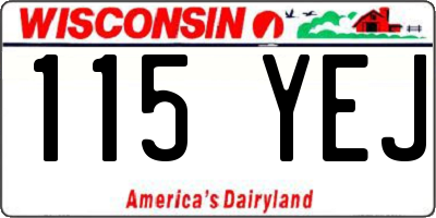 WI license plate 115YEJ