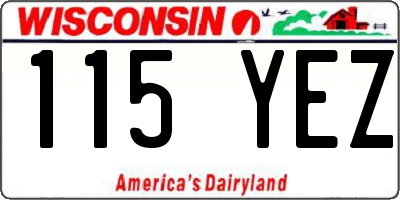 WI license plate 115YEZ