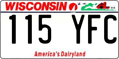 WI license plate 115YFC