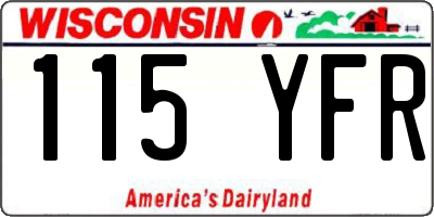 WI license plate 115YFR