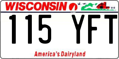 WI license plate 115YFT