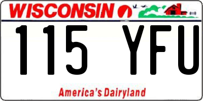 WI license plate 115YFU