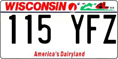 WI license plate 115YFZ