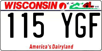 WI license plate 115YGF
