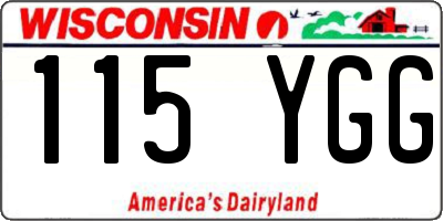 WI license plate 115YGG