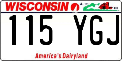 WI license plate 115YGJ