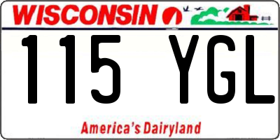 WI license plate 115YGL