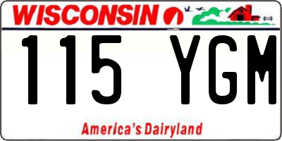 WI license plate 115YGM