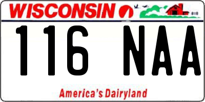 WI license plate 116NAA