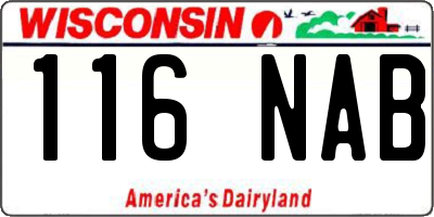 WI license plate 116NAB