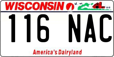 WI license plate 116NAC