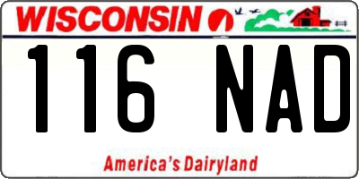 WI license plate 116NAD